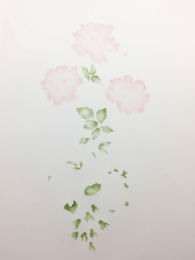 Rose and Violets Spray Stencil Part 1