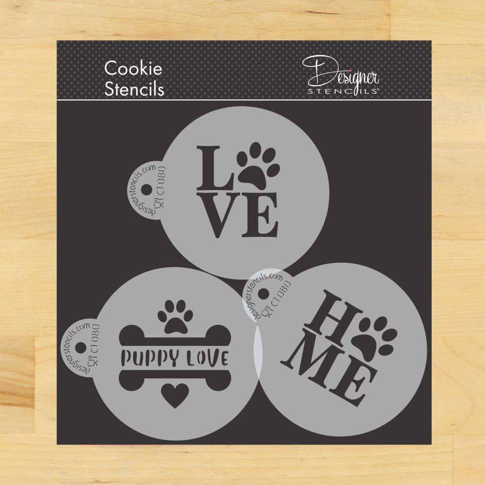 Puppy Love Cookie Stencil Set