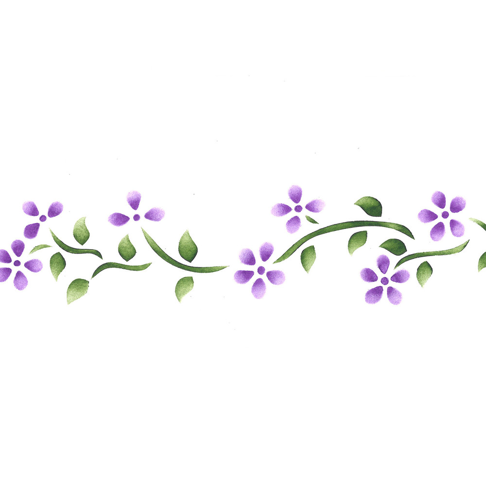 1.5 Inch Floral Border Wall Stencil