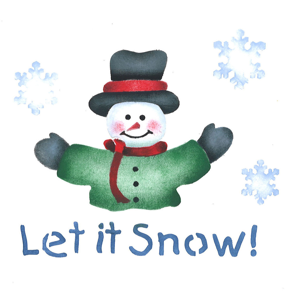 Let It Snow Snowman Craft Stencil