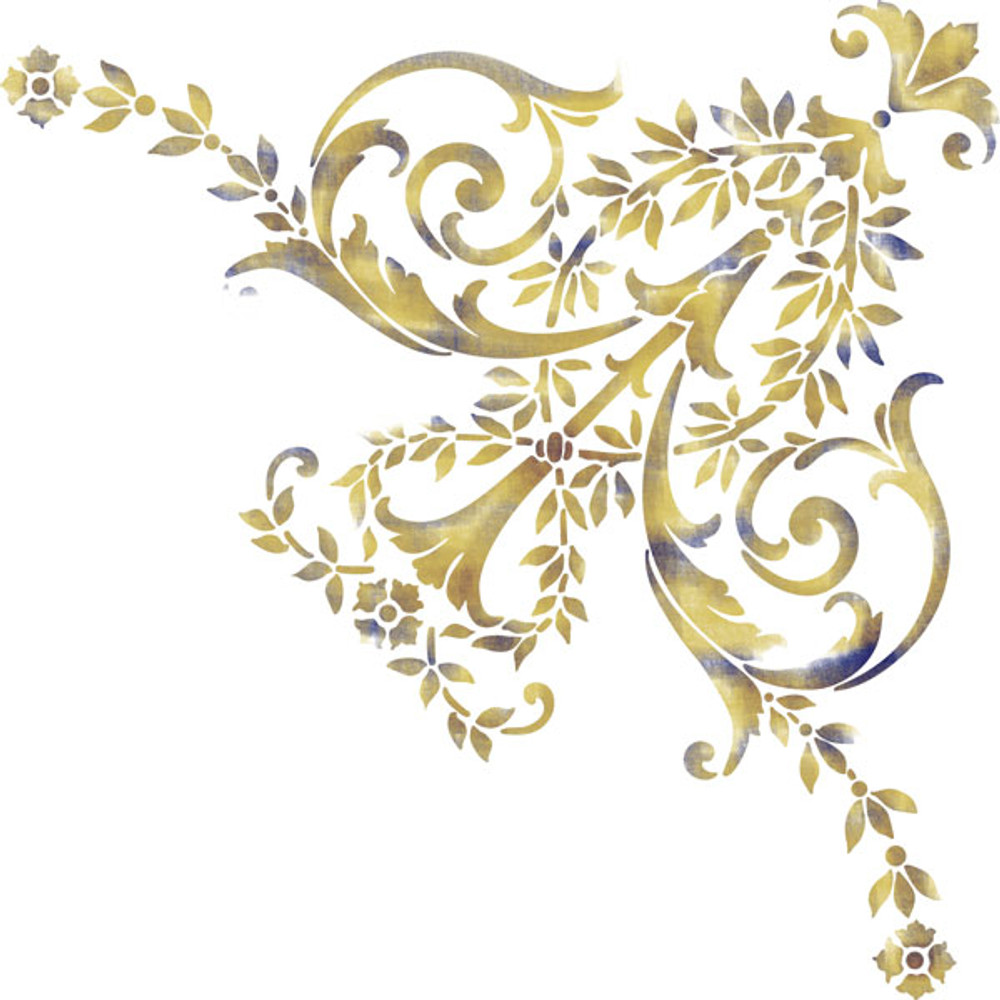  Louis XVI Corner Scroll Wall Stencil SKU #3554 by Designer  Stencils : Tools & Home Improvement