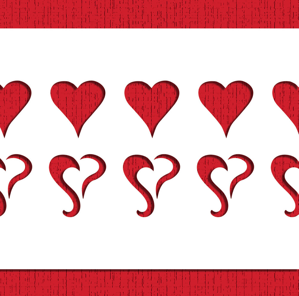 Curly Hearts 3-D Stencil Template