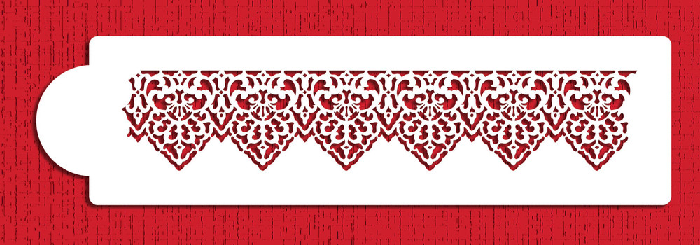 Pointed Lace Cake Stencil Side SKU #C118T
