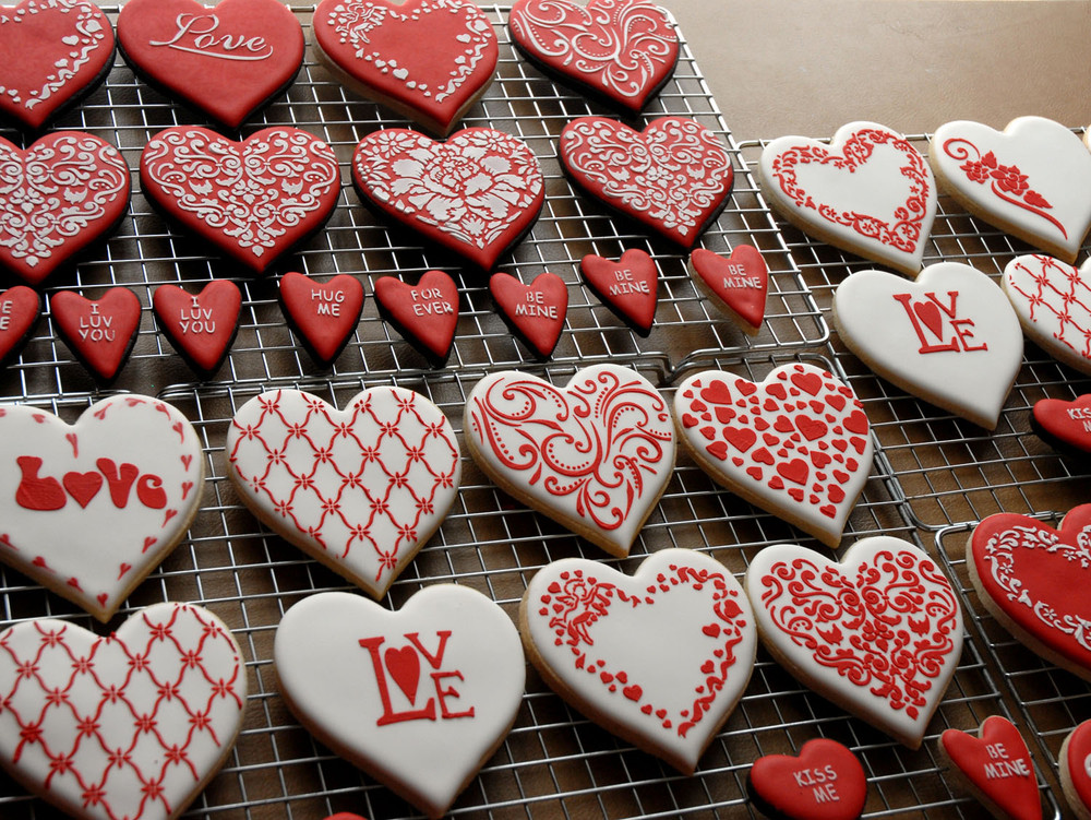 Contemporary Hearts Cookie Stencil