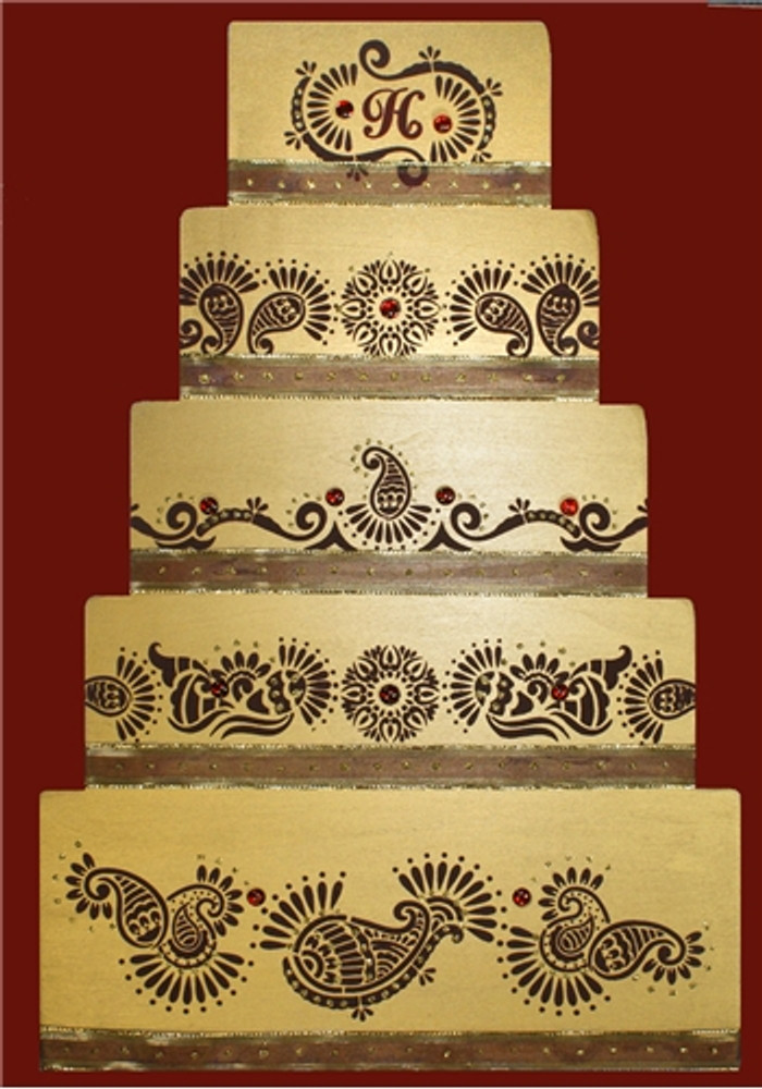 Mehndi Cake 5 Tier Cake Stencil Set SKU #C388