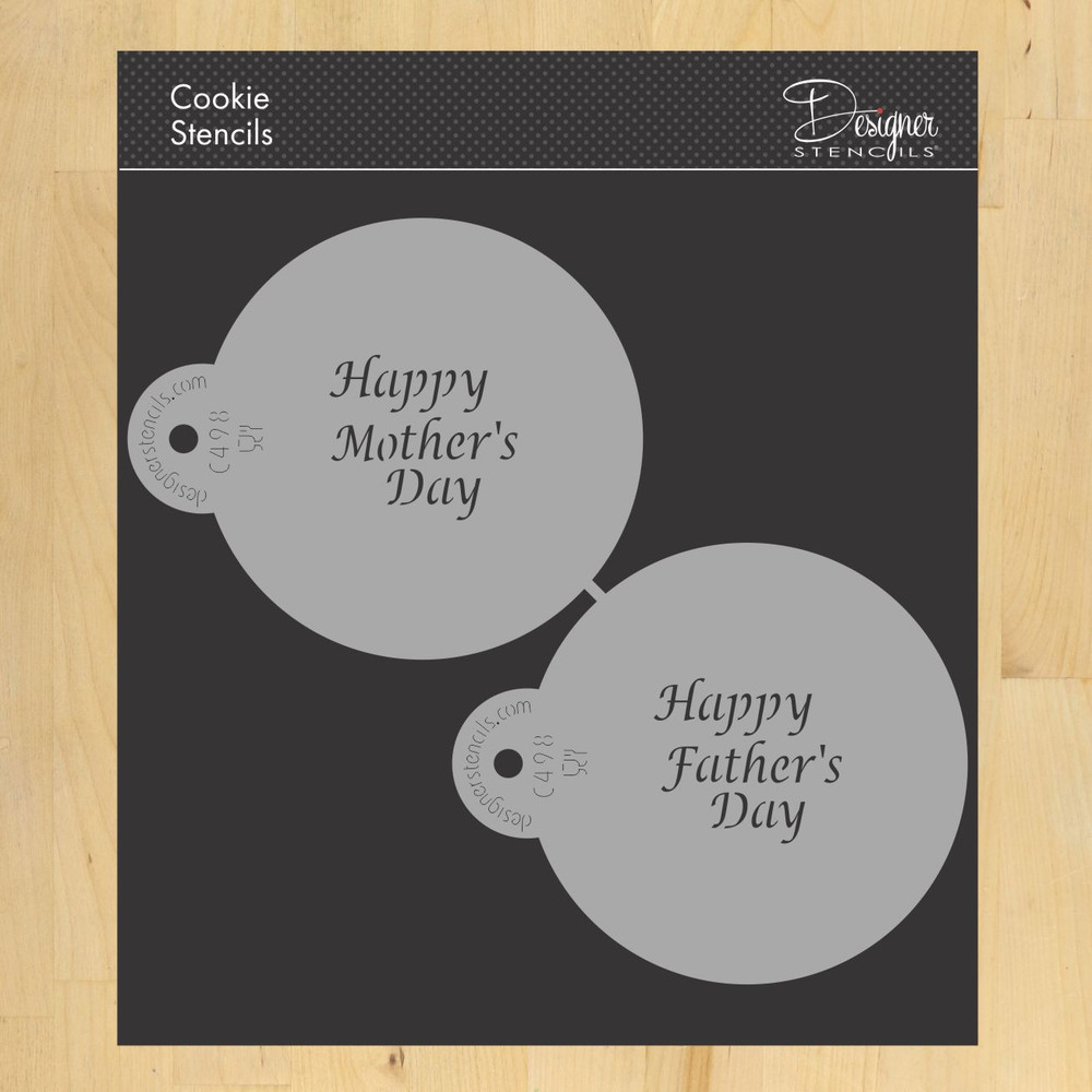 3 Inch Script Happy Mother's and Father's Day Cookie Set