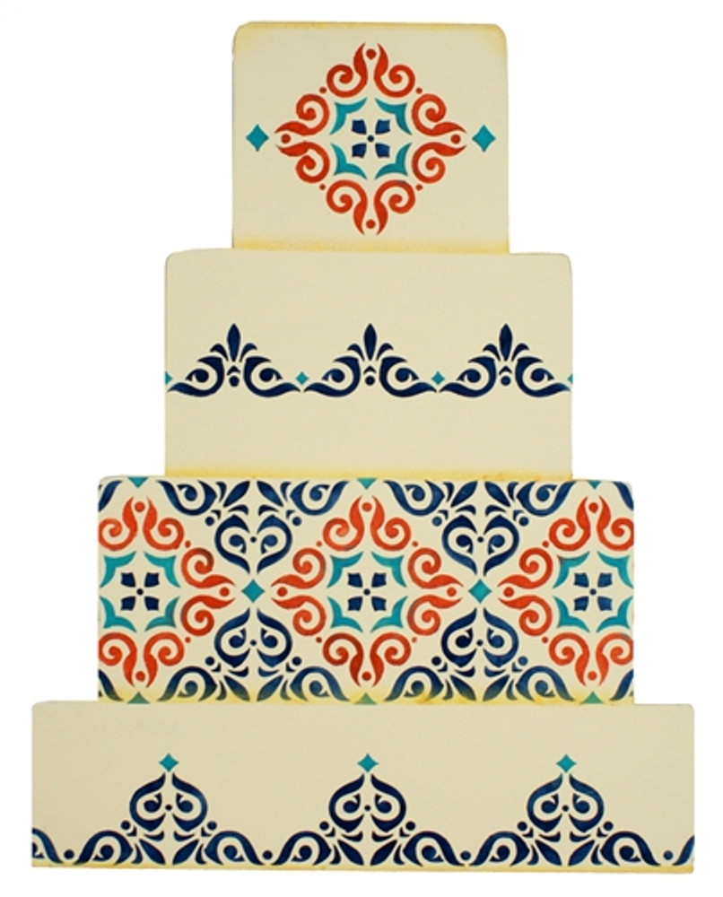 Mexican Tile Cake Stencil Tier #1 SKU #C541