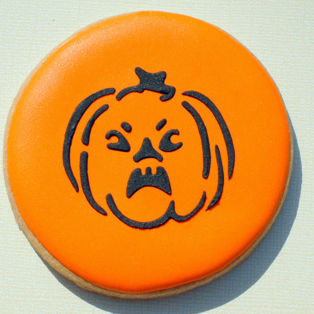 Mini Halloween Pumpkin Faces Cookie or Cupcake Stencil Set Cookie