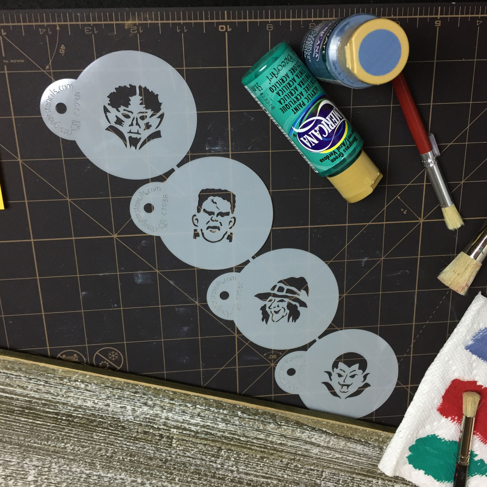 Halloween Cookie Monster Faces Stencil SKU #C451 - Designer Stencils