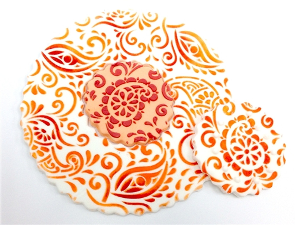 Paisley Henna Miniprint Cake Stencil SKU #C820