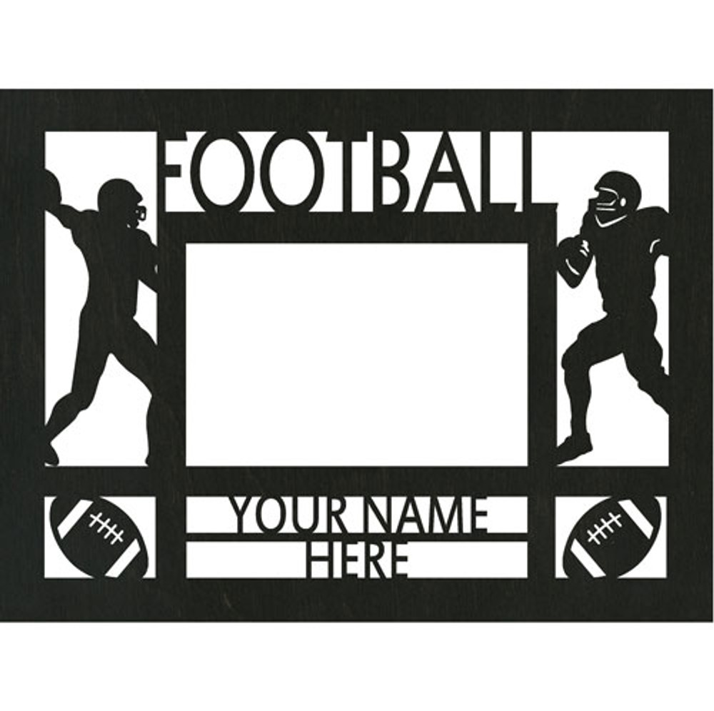 Personalized 9" x 12" Football Wood Picture Frame (4" x 6" Photo)