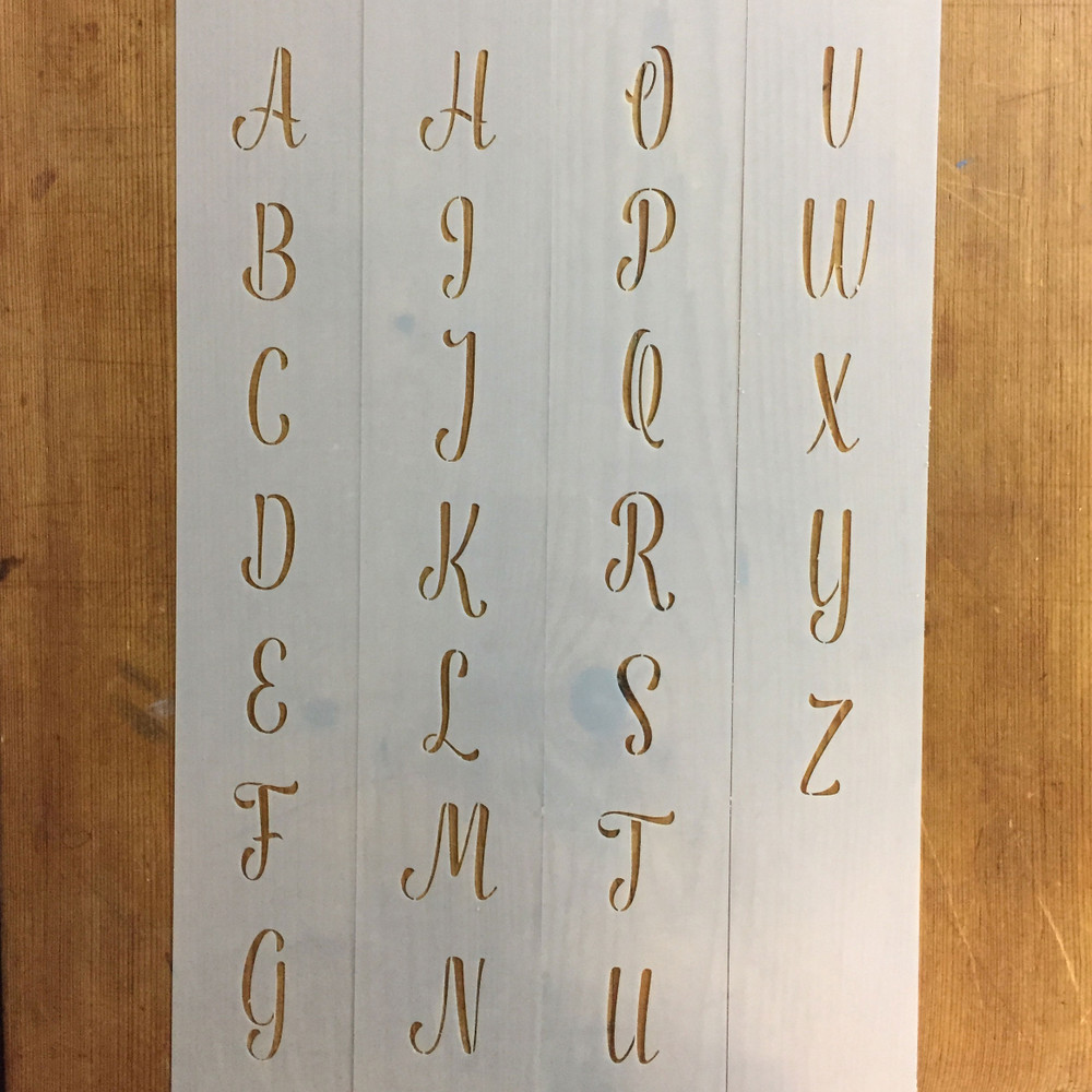 1.25 Inch Modern Monogram Letters Cake Stencil Set