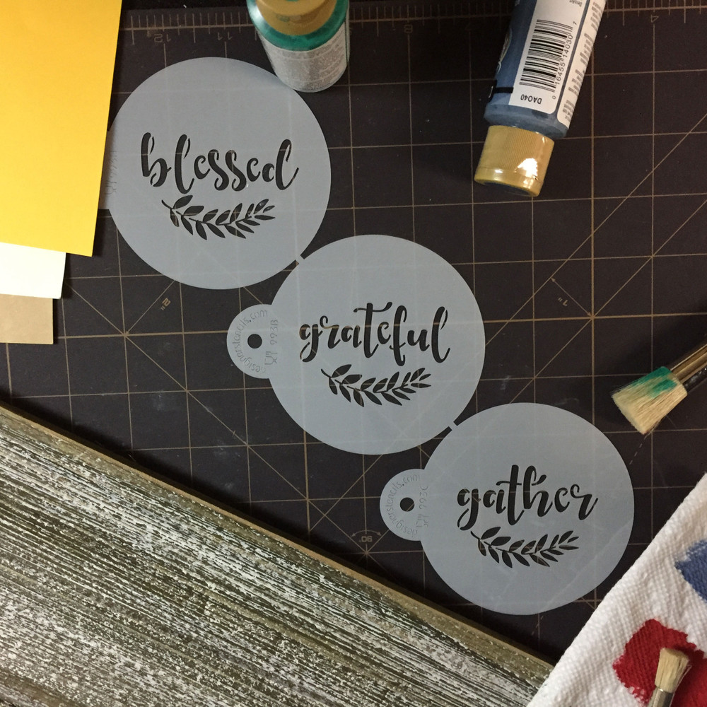 Grateful, Blessed And Gather Cookie Stencil Set SKU #C993