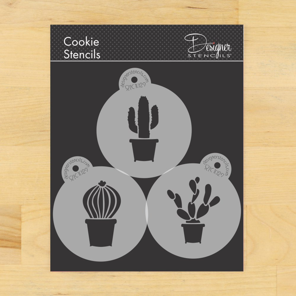 Cactus Cookie or Cupcake Stencil Set