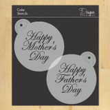 4 Inch Script Happy Mother's and Father's Day Cake Stencil Set