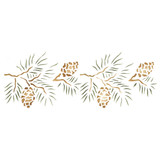 Pinecone Wall Stencil Border