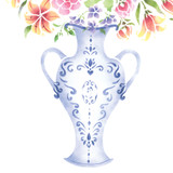 Large Flower Vase Wall Stencil SKU #1768
