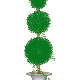 Tall Topiary with Round Balls Wall Stencil