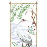 Large Oriental Bird Screen Wall Stencil