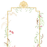 Scroll and Floral Dining Panel Wall Stencil