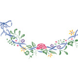 Flower Swag with Ribbon Wall Stencil