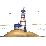 Lighthouse and Sailboat Wall Stencil