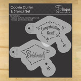 Graduation Cap Cookie Cutter and Stencil Set