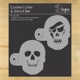 Halloween Skull Cookie Cutter and Stencil Set