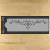 Alencon Floral Lace Swag Cake Stencil Side