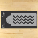 Wide Chevron Cake Stencil Side