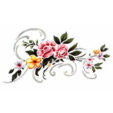 Small Floral Damask Wall Stencil by Jeff Raum