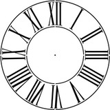 12 to 46 Inch Large Roman Numeral Clockface Wall Stencil