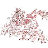 Chinoiserie Toile Planter Wall Stencil by DeeSigns