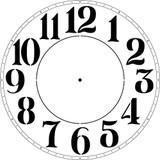 Thin Roman Numeral 12-46" Clockface Wall Stencil(choice of sizes)
