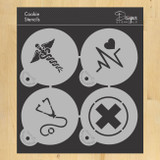 Medical Symbols Cookie Stencil Set Packaging