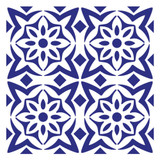 Flower Tile Wall Stencil