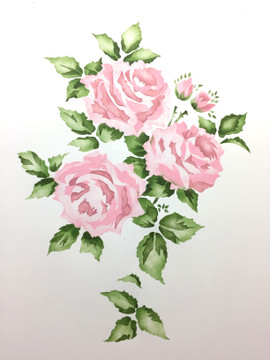 Savannah Rose Bouquet Wall Stencil - Part 3