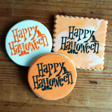 Witchy Happy Halloween Cookie and Craft Stencil Cookies