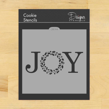 JOY with Holiday Wreath Cookie and Craft Stencil