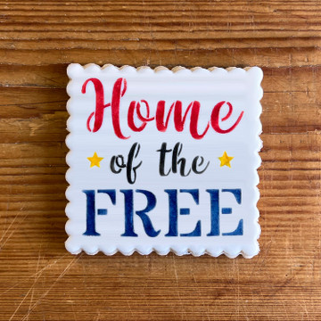Home of the Free Cookie and Craft Stencil SKU #CM206 - Shown on a 3 inch Cookie