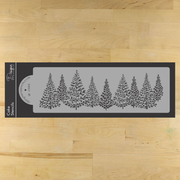 Pine Trees Cake Stencil Side Sizing