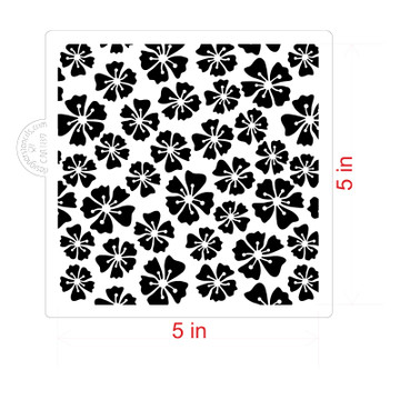 Flower Allover Cookie and Craft Stencil SKU #CM189 Sizing