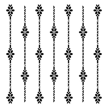 Daisy Floral Stripe Stencil (10 mil plastic)