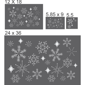 Snowflakes Window Stencil - Dimensions