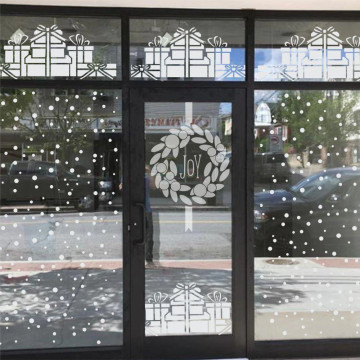 Christmas Wreath Window Stencil - Storefront Doors