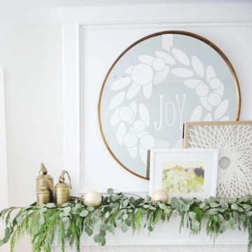 Christmas Wreath Window Stencil - Home Craft Project