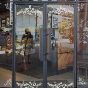 Christmas Swag Window Stencil - Storefront Doors