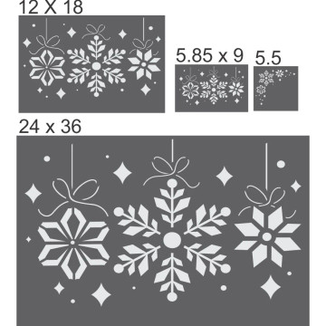 Snowflake Garland Window Stencil - Dimensions