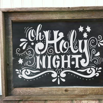 Oh Holy Night Wall Stencil - Craft Project
