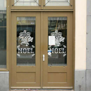 Christmas Bells Duo Window Stencil - Storefront Doors